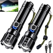 Rechargeable LED Flashlight High Lumens, Super Bright Flashlights with Zoomable & USB C Rechargeable & 5 Light Mode & IPX7 Waterproof, Powerful Flash Light for Home, Hiking, Camping