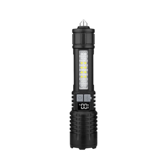 Rechargeable LED Flashlight, High Lumens Tactical Torch with Digital Power Display, Telescopic Zoom Focus, Type C Fast Charging, Long Range Beam and Emergency Strobe for Outdoor Use