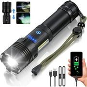 Rechargeable LED Flashlight High Lumens, XHP70.2 Super Bright Handheld Tactical Flashlight, Zoomable, IPX6 Waterproof, 7 Modes for Camping Emergency