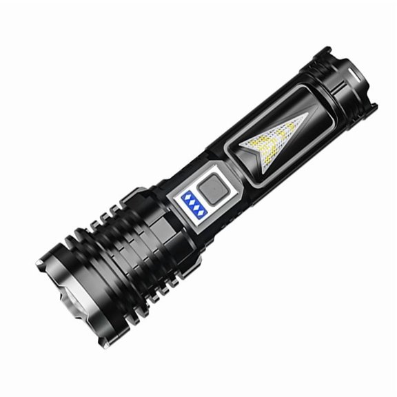 Rechargeable LED Flashlight, Mechanical Zoom, COB Side Light,High Brightness for Camping