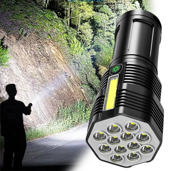 Rechargeable LED Flashlight | Super Bright Outdoor Portable Light | Small Durable Multifunctional Spotlight | Water Resistant, Drop Resistant, Adjustable Brightness | 6.1"x2.75"x1.77"