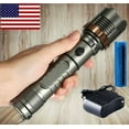 thumbnail image 1 of Rechargeable LED Flashlight Tactical Police Super Bright Torch Zoomable, 1 of 12