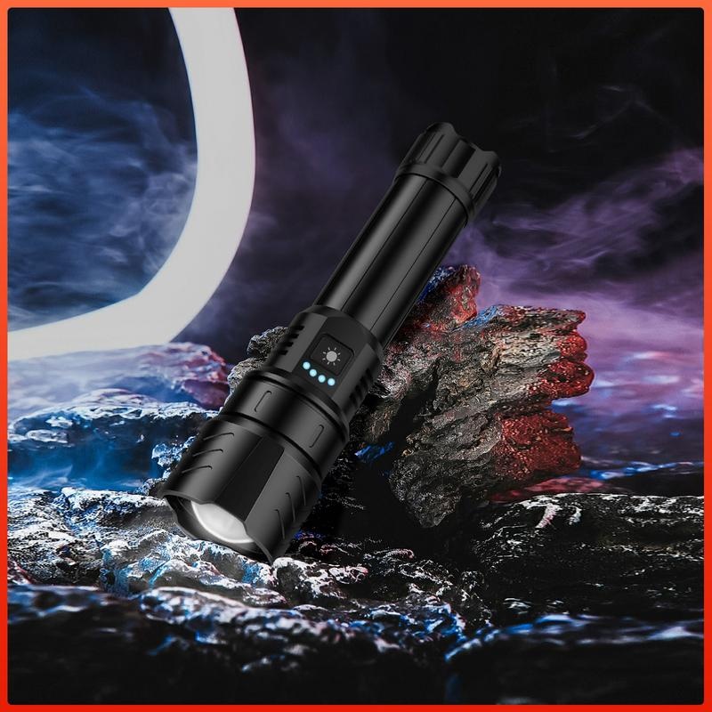 Zoomable Rechargeable LED Flashlight with Laser & Zoomable Focus - Tactical ...