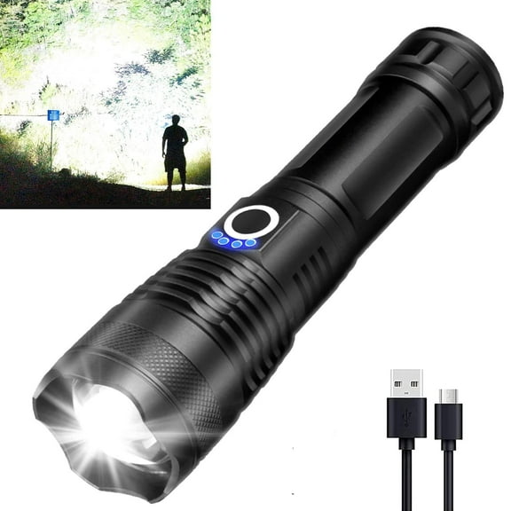 Rechargeable LED Flashlights 100,000 High Lumens Super Bright Flash Light with 5 Modes,Powerful Handheld Flashlight for Camping Emergencies