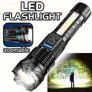 Rechargeable LED Flashlights, 90,000 Lumens Super Bright Flash Light, 7 Modes with COB Work Light, IPX6 Waterproof, Adjustable Tactical Powerful Handheld Flash Light for Home,Camping and Emergencies