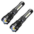 thumbnail image 1 of Rechargeable LED Flashlights, 90,000 Lumens Super Bright Handheld FlashLight, 7 Modes with COB Work Light, IPX6 Waterproof, Adjustable Tactical Flash light for Home,Camping and Emergencies-2 Pack, 1 of 8