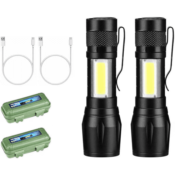 Rechargeable LED Flashlights, Bright Small Flashlight, Zoomable, Waterproof, Adjustable Brightness Flash Light for Outdoor Hiking, Emergencies, Rescue,Camping Accessories