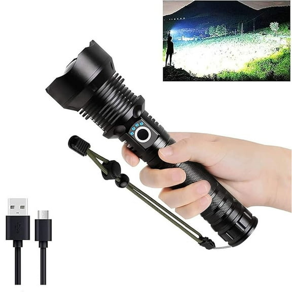 Rechargeable LED Flashlights High Lumens, 2000 Lumens Super Bright Flashlight with 5 Modes & Waterproof, Powerful Handheld Flashlight for Camping Emergencies