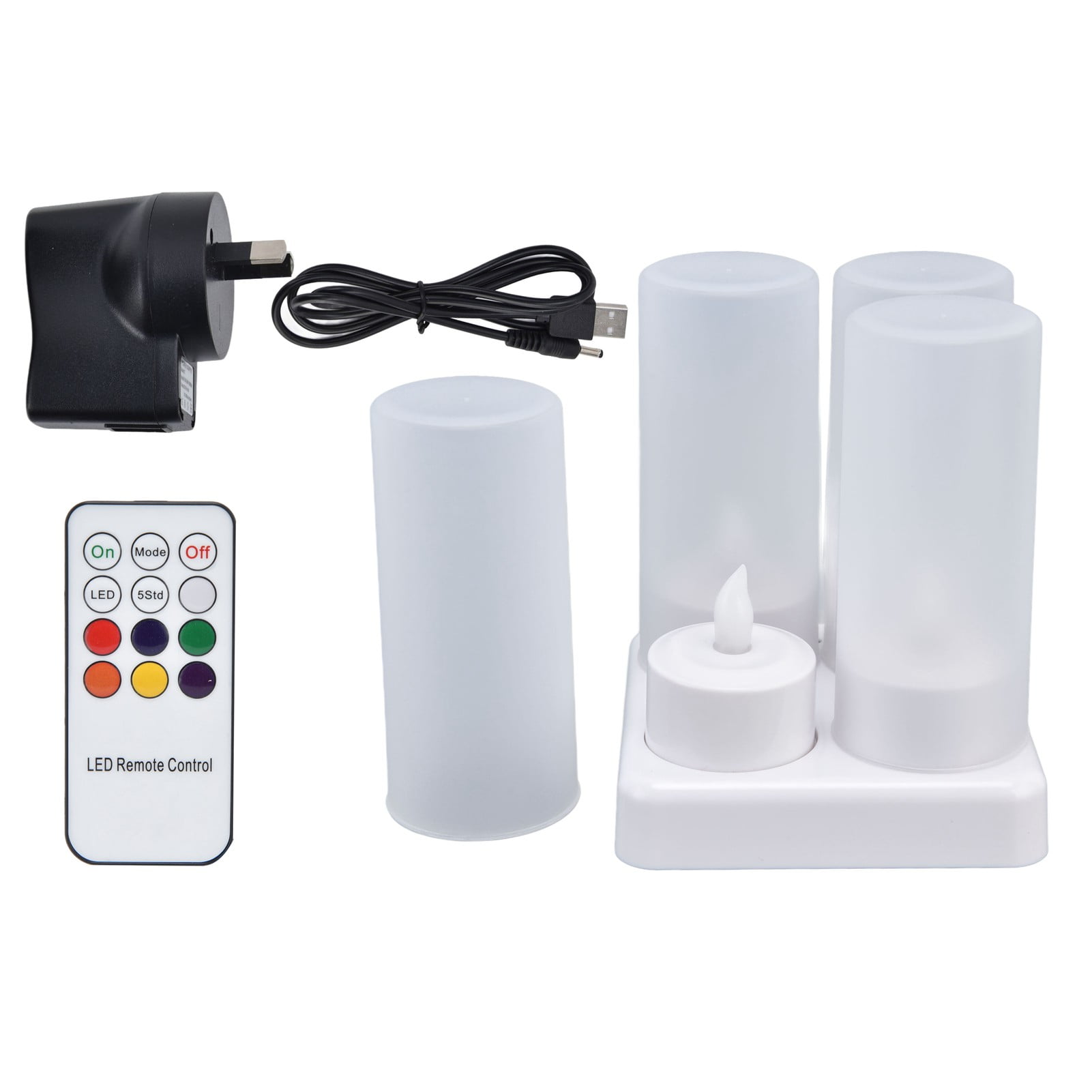 Rechargeable LED Flickering Flameless Candles Colorful Tea Light with