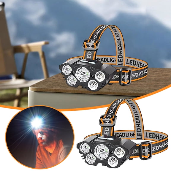 Rechargeable LED Headlamp Lightweight For Camping Hiking And Night Work Battery Powe Light Solar Lamps Solar Showers for Camping Emergency Lights Tent Lighting System Camping Fan with Light Battery