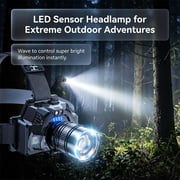 Rechargeable LED Headlamp Super Bright, 99000 High Lumens Head Lamp Zoomable, 25Dys+ Runtime & 12 Mode & Lightweight Comfort & 125  Adjustable IPX-7 Waterproof Head Light for Outdoor