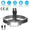 thumbnail image 1 of Rechargeable LED Headlamp TeqHome Super Bright Motion Sensor Head Lamp Hand-Wave Headlight Phone Charging Headlight Flashlight with 9 Lighting Modes Black, 1 of 10