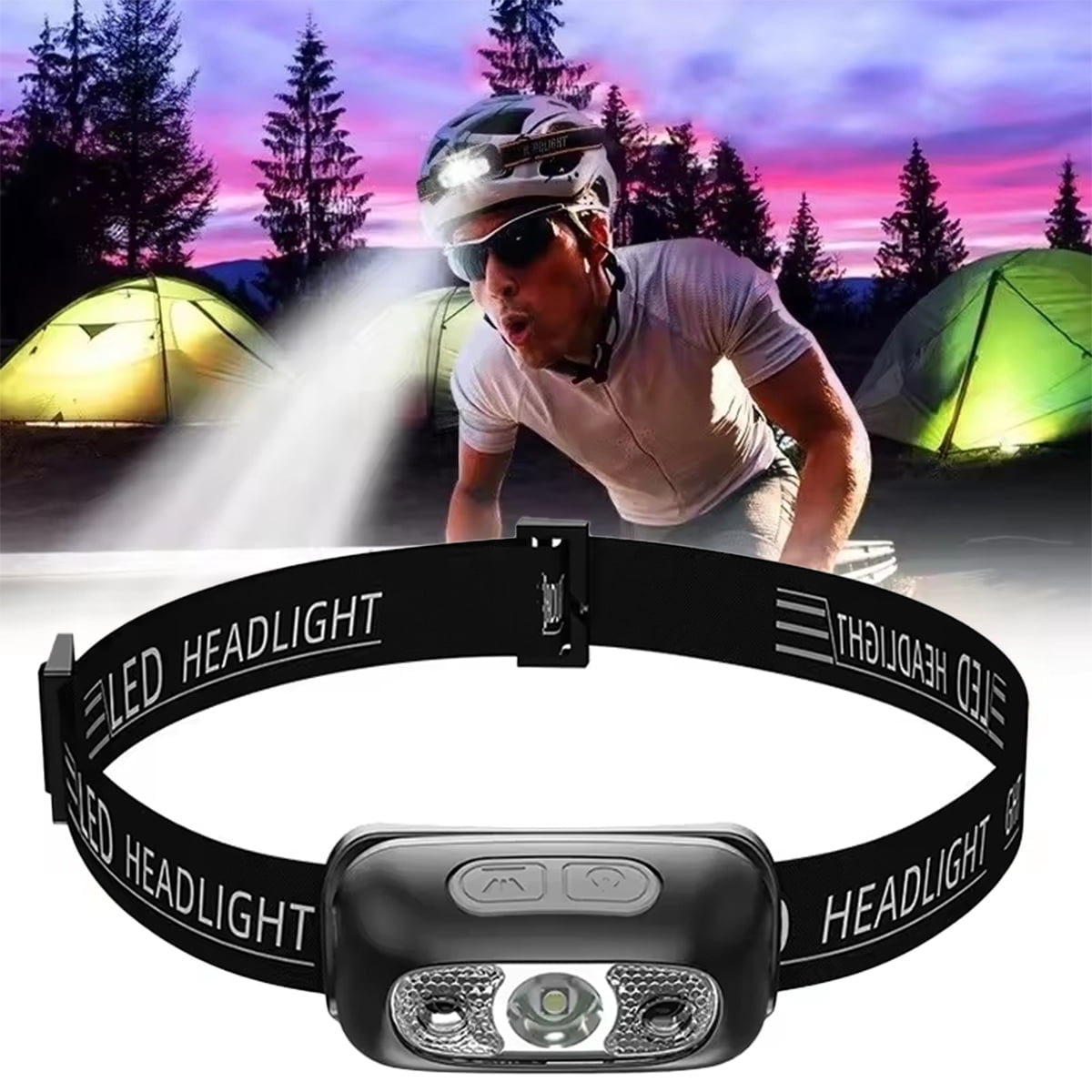 CobraStrike Rechargeable LED Headlamp with Sensor 140 Lumens Super Bright 5 Modes Waterproof Headlamp for Camping, Fishing, Running