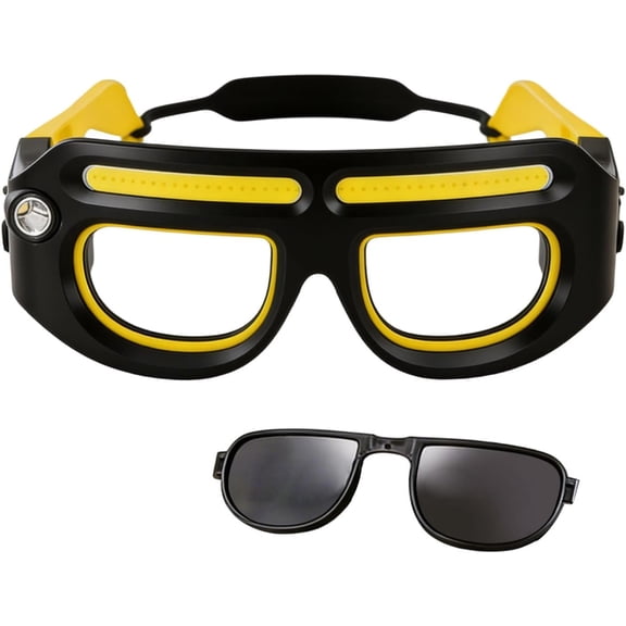 Rechargeable LED Headlight Glasses with Motion Sensor,LED Glasses Rechargeable Headlight Glasses with Motion Sensor & Touch Control, 5 Modes USB C Light Up Glasses