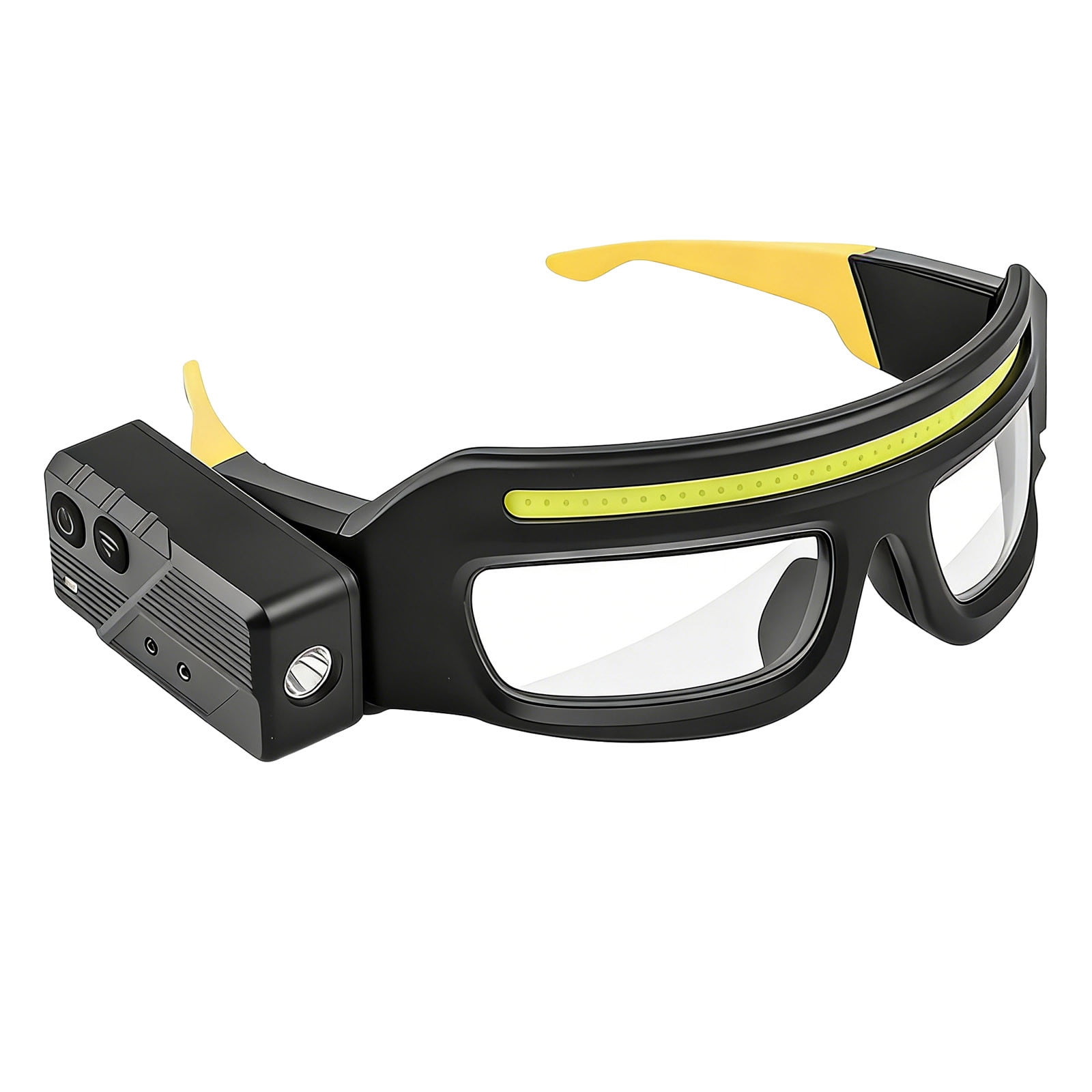 Rechargeable LED Headlight Glasses with Motion Sensor USB C Charging 5 Lighting Modes Eyewear for Outdoor Running Camping Cycling Hiking Adventures