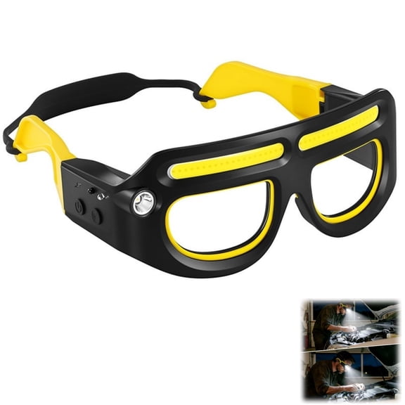 Rechargeable LED Headlight Glasses with Motion Sensor, USB-C Light Up Glasses, 5 Modes