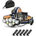 thumbnail image 1 of Rechargeable LED Headlight Head Torch Headlamp Super Bright 18000 Lumens Waterproof with Red Warning Lights and 8 LED 8 Modes, 1 of 7