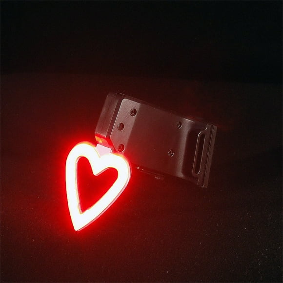 Rechargeable LED Heart Shape Tail Light | USB Rear Bike Light for Night Riding | 5 Modes Super Bright Waterproof Bicycle Accessory | Easy Install | 500mAh Battery | 1 Pack