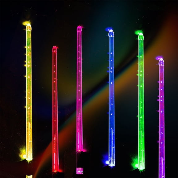 Rechargeable LED Light Up Drumsticks - 15 Color Changing Glow In The Dark Drum Sticks, 16" Durable Polycarbonate Rave Drumsticks For Concerts, Parties, Halloween & Stage Performances (1 Pair)