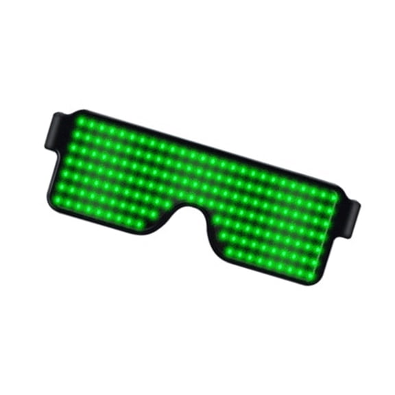 Rechargeable LED Light Glasses Luminous Neon Nightclub Rave Party Eyeglasses - Green Light, 6.1 Inches / 15.5 cm