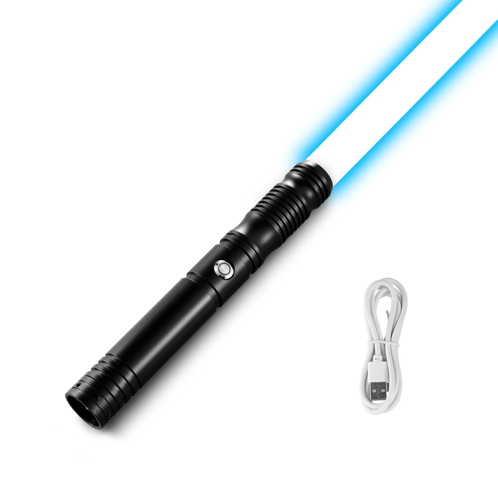 Rechargeable LED Light Sword, 40-Inch with 16 Sound Effects and 12 RGB Light Modes, Motion Control, Aluminum Alloy Handle, Ideal for Halloween and Parties