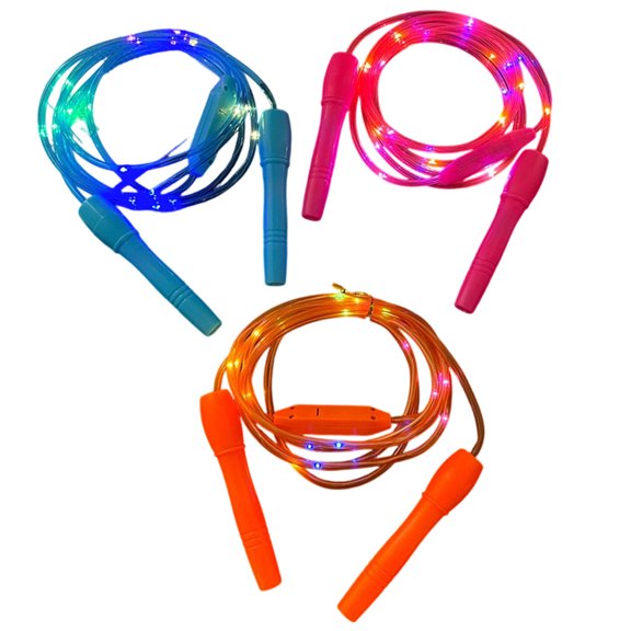Rechargeable LED Light Up Jump Rope for Kids with Glow in The Dark and Adjustable Length Orange