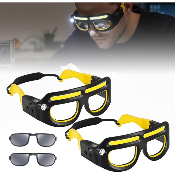 Rechargeable LED Motion Glasses Lamp, 5 Mode Hands Headlamp for Night Running, Hands Head Light with Motion Touch for Running Camping Fishing Cycling Hiking Night Work