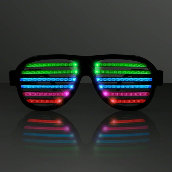 Rechargeable LED Rave Light Up Glasses with Sound Reactive Lights