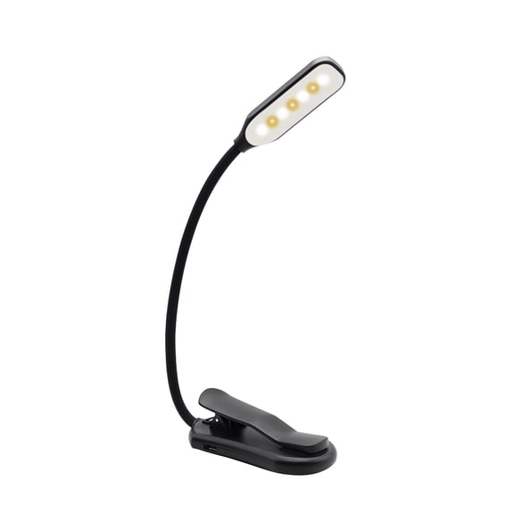 Rechargeable LED Reading Light for Bed, Flexible Gooseneck Book Lamp with Sturdy Clamp, Eye Protection, USB Powered, for Kids & Adults