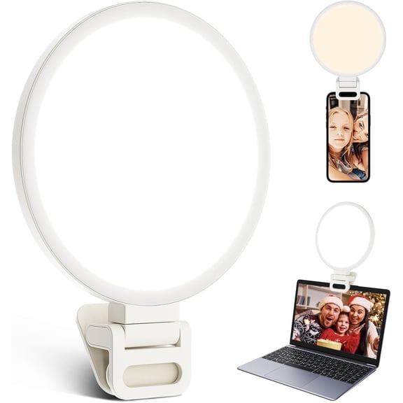 Rechargeable LED Ring Light for Phone, Laptop & Tablet,5In USB-Powered Soft Video Light with 3 Color Modes (3000K6500K), 10 Brightness Levels for Zoom Calls, Live Streaming & Makeup
