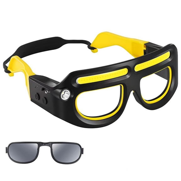 Rechargeable LED Safety Glasses Headlights,Detachable Sunglasses