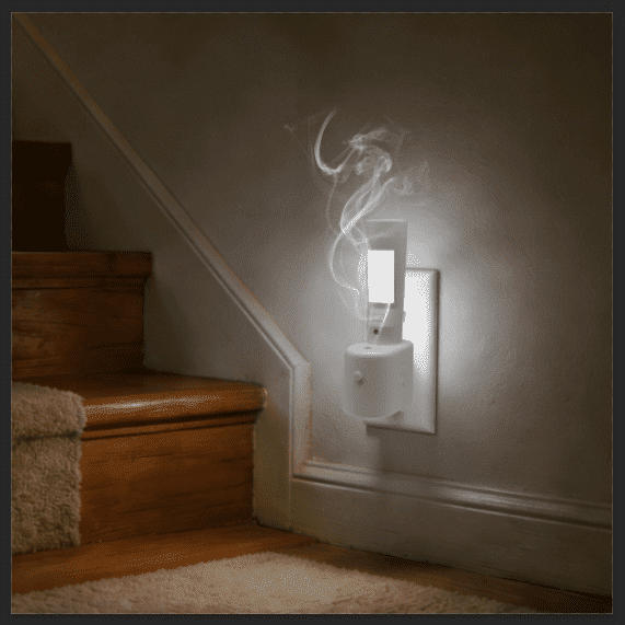 Rechargeable LED Sensor Night Light with Emergency Flashlight, 30s Auto-Off, 6.5-10ft Sensor Range, Fragrance Heating Compatible with Glade & Air Wick Refills (Oil Not Included)