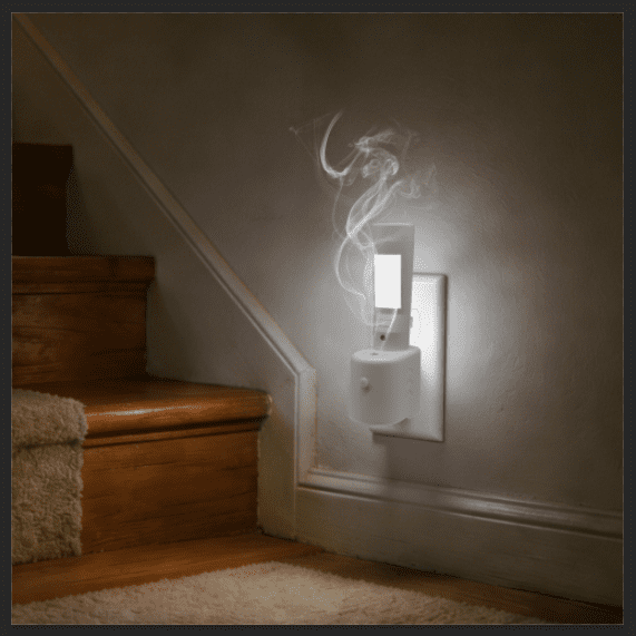 Rechargeable LED Sensor Night Light with Emergency Flashlight, 30s Auto-Off, 6.5-10ft Sensor Range, Fragrance Heating Compatible with Glade & Air Wick Refills (Oil Not Included)