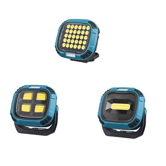 Rechargeable LED Work Camping Lamp, Built-in Battery & Magnetic Base, Powerful Floodlight for Outdoor Tent, Emergency, and Hands-Free Use B