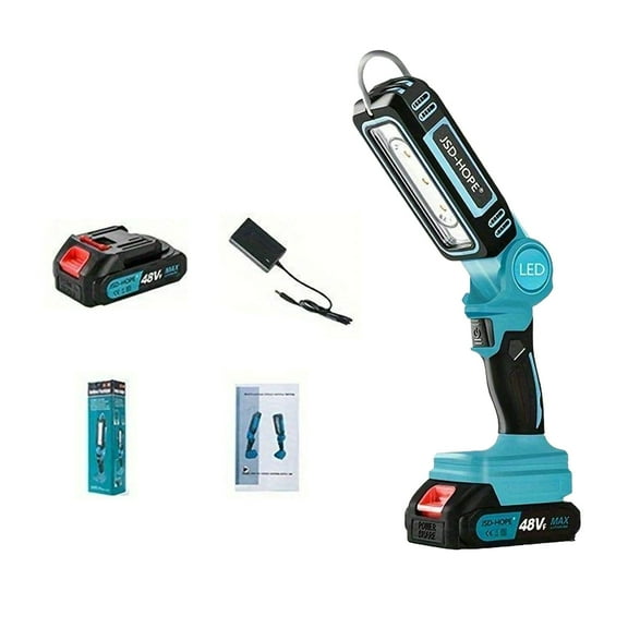 Rechargeable LED Work Light, Lithium-ion Battery Powered Portable Lighting for Outdoor and Auto Repair