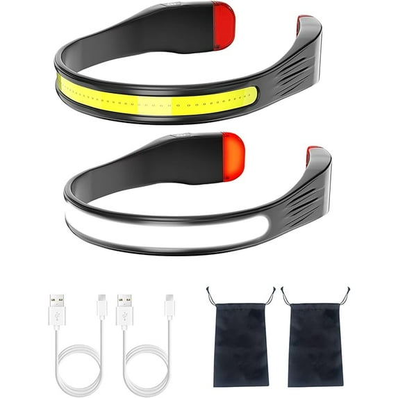 Rechargeable LED headlamp, adjustable light modes, battery powered, Black