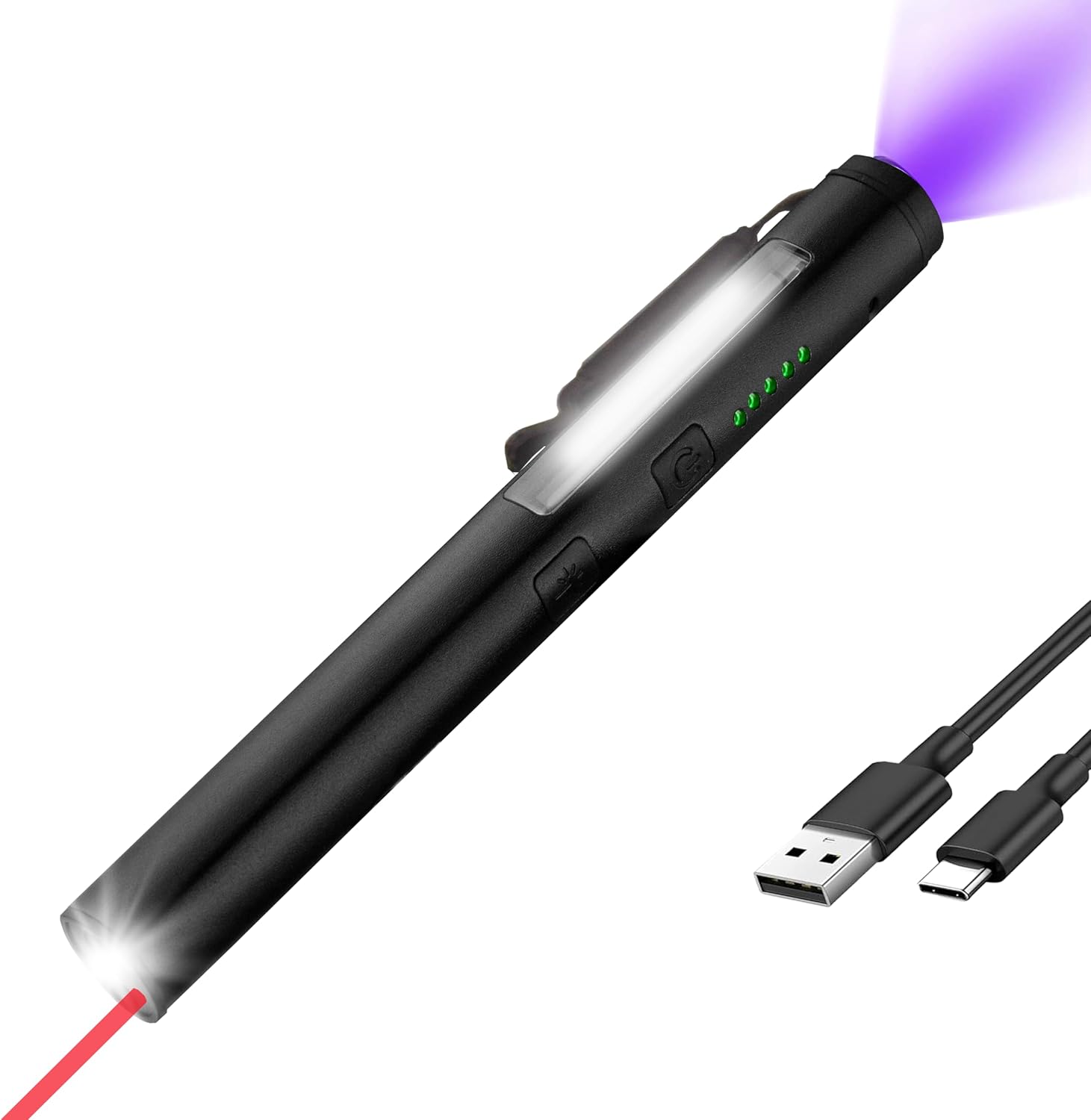 Rechargeable Laser Flashlight Combo Laser Pointer with Flashlight, UV