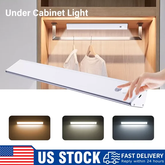 Rechargeable Led Under Cabinet Light Dimmable Touch Control 3 Color Closet Light