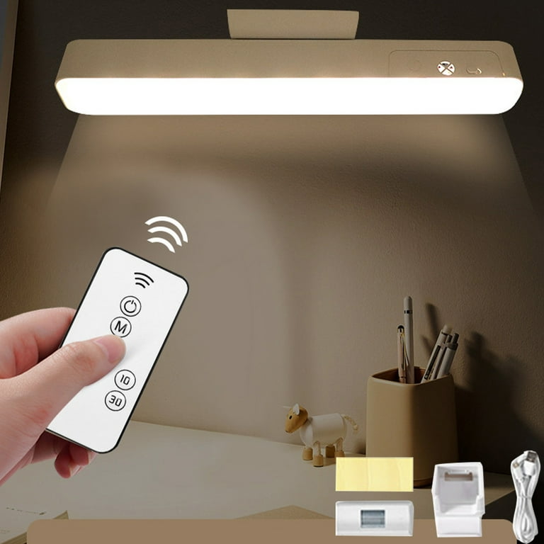 Rechargeable Light Bar 2024 New Work Lights Magnetic Lights for Cabinets Makeup Light Adjustable 3 Colors Remote Control Stick On Lights for