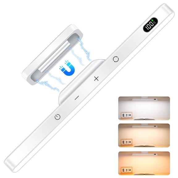 Rechargeable Light Bar, Touch Control 3-Color Adjustable, 120 LED Stick-On Lamp for Cabinets Closets Kitchens