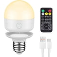Rechargeable Light Bulbs with Remote Control Timer and 3 Color