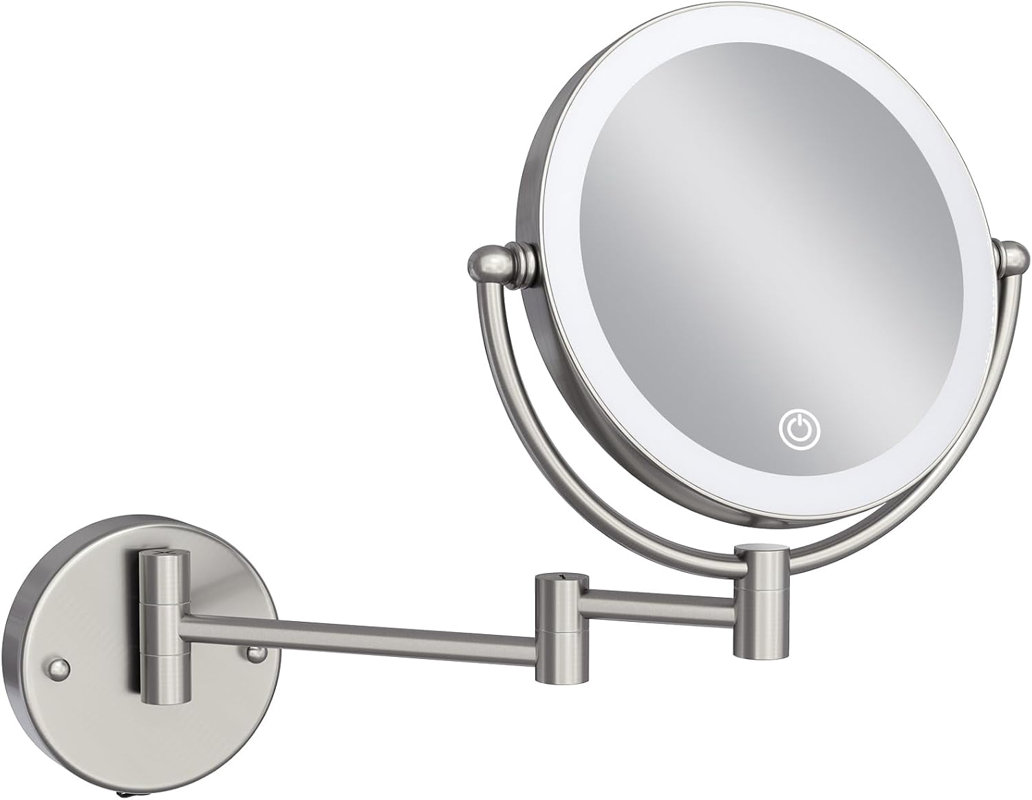 Rechargeable Lighted Wall Mount Makeup Mirror with Magnification, 8 ...