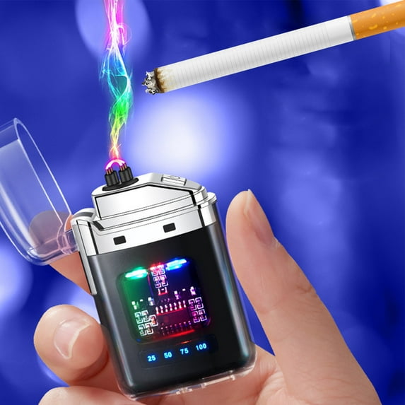 Rechargeable Lighter under $5! CQCYD Electronic Rechargeable Lighter, USB C Windproof Plasma Lighter, Flameless Arc Lighter for Outdoor Camping, LED Light Show Igniter, Gift for Smokers