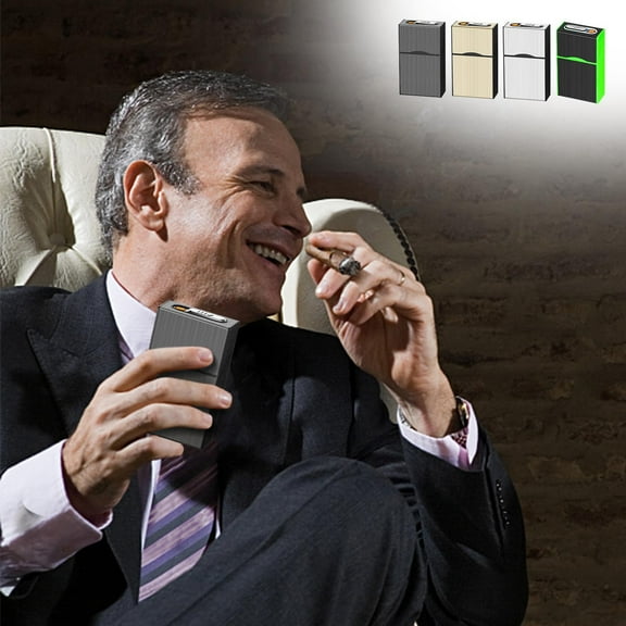 Rechargeable Lighter under $5! Xqxayjr Rechargeable Cigarette Case Lighter Combo, Aluminum Alloy Smoker Kit with USB Charging, 20-Count Compact Holder for Men Women