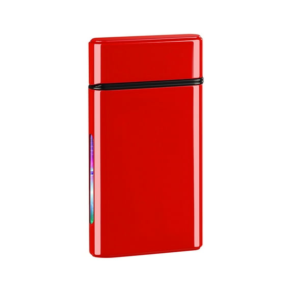 Rechargeable Lighter Visible Window Colorful LED Alloy 2.83x1.57x0.43in Propane Gas Compact Safe for Candle BBQ Grill Kitchen Outdoor Gift