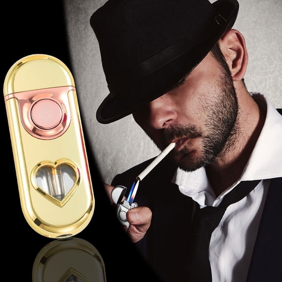 Rechargeable Lighter, Yrmaups Rechargeable Lighter, Windproof Butane Lighter, Adjustable Flame Torch, Camping Cooking Lighter, Visible Fuel Window, Refillable Lighter, Gift for Men Women