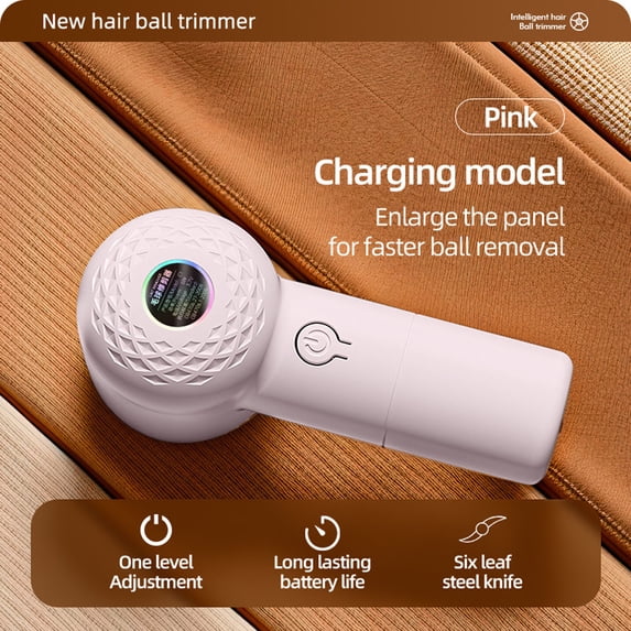 Rechargeable Lint Remover with LED Display, 6-Blade Stainless Steel Fabric Shaver for Clothes, Blankets, Sofa, Quiet Portable Fuzz Pill Remover