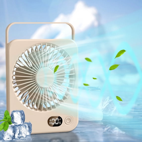 Rechargeable Long Battery Life Quiet Desktop Fan with Adjustable Wind Speeds Foldable Design Silent Brushless Motor Multi angle Stand for Home or Office