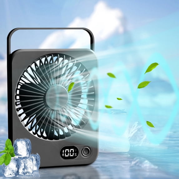 Rechargeable Long Battery Life Quiet Desktop Fan with Adjustable Wind Speeds Foldable Design Silent Brushless Motor Multi angle Stand for Home or Office