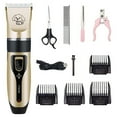 thumbnail image 1 of Rechargeable Low Noise Pet Dog Grooming Clippers Dog Hair Grooming Kit Dog Shaver with 8 Comb Attachments Quiet Shears for Pet Care - Black, 1 of 1